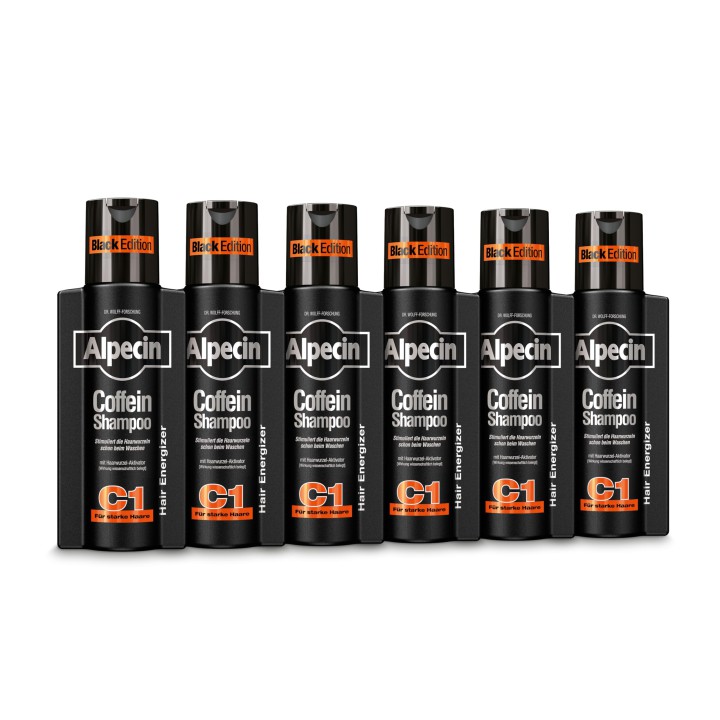 Alpecin Cafeïne Shampoo C1 Black met Nieuwe Geur 250ml | Stimuleert Natuurlijke Haargroei voor Mannen