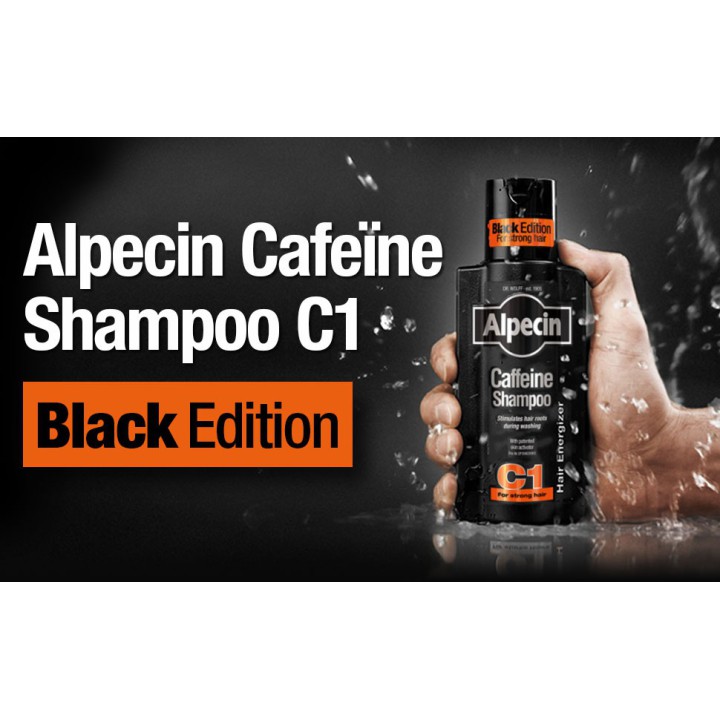 Alpecin Cafeïne Shampoo C1 Black met Nieuwe Geur 250ml | Stimuleert Natuurlijke Haargroei voor Mannen